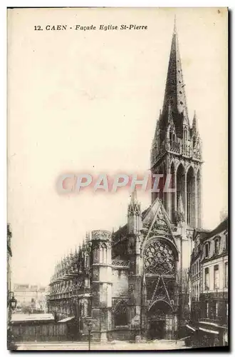 Cartes postales Caen Facade l'Eglise Saint Pierre