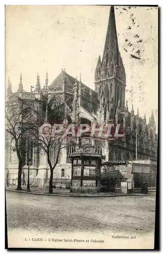 Ansichtskarte AK Caen Eglise Saint Pierre et l&#39abside Publicite Chocolat Menier