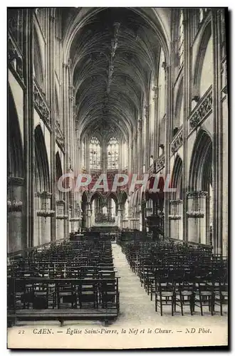 Cartes postales Caen Le Clocher Saint Pierre la Nef et le Choeur