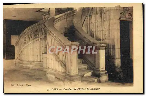 Cartes postales Caen Escalier de L&#39Eglise St Sauveur