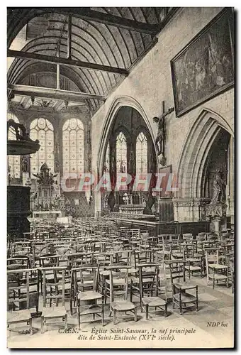 Cartes postales Caen Eglise St Sauveur La nef principale dite de Sainte Eustache