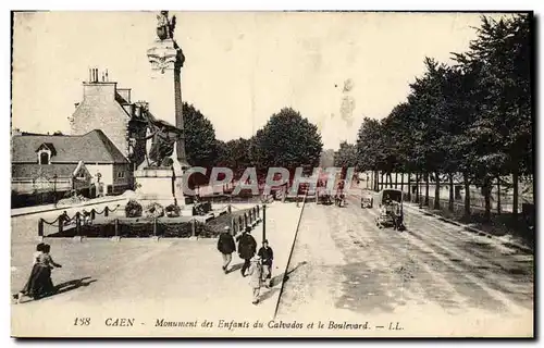 Cartes postales Caen Monument des Enfants Du Calvados et le Boulevard