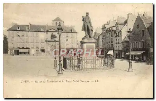 Ansichtskarte AK Caen La Statue de Beaumont et la Place Saint