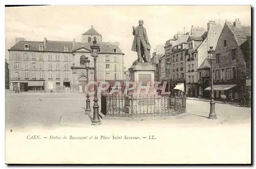 Ansichtskarte AK Caen La Statue de Beaumont et la Place Saint Sauveur