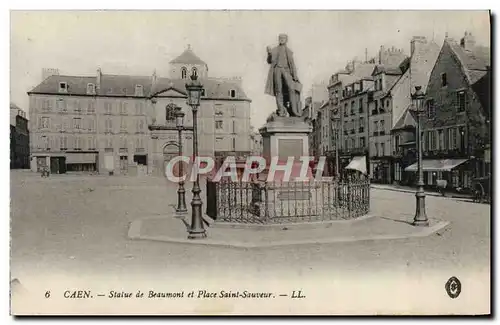 Ansichtskarte AK Caen La Statue de Beaumont et la Place Saint Sauveur