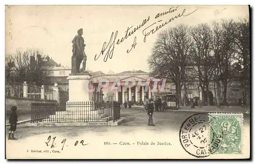 Ansichtskarte AK Caen Le Palais du Justice Tramway