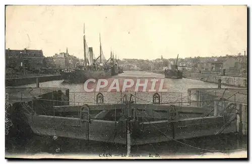 Ansichtskarte AK Caen Le Bassin Bateaux