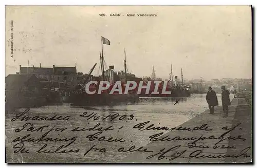 Cartes postales Caen Quai Vandeuvre Bateaux