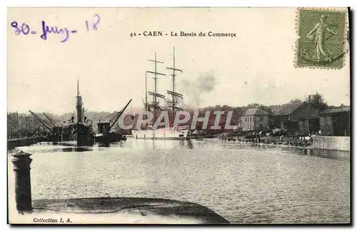 Cartes postales Caen Le Bassin du Commerce Bateau