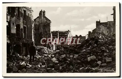 Cartes postales Caen Juin Juillet 1944 Rue des Jacobins Militaria