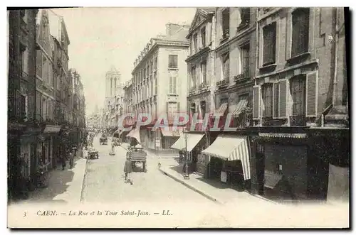 Ansichtskarte AK Caen La Rue et la Tour Saint jean