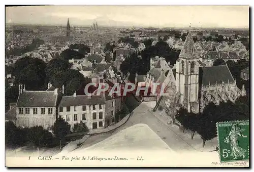 Cartes postales Caen Vue Prise de L&#39Abbaye aux Dames