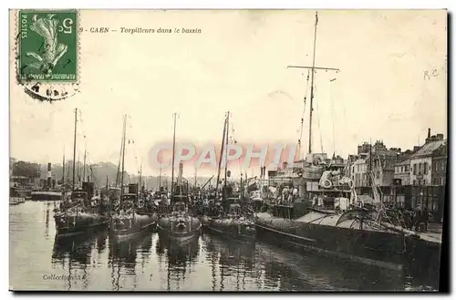 Ansichtskarte AK Caen Torpilleurs dans le bassin Bateaux