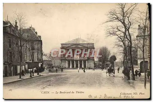 Ansichtskarte AK Caen Le Boulevard Du Theatre