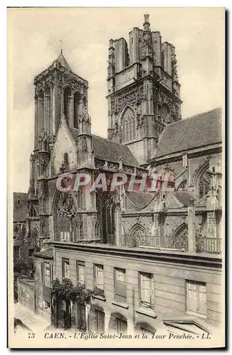 Cartes postales Caen Eglise Saint Jean et la tour pencee