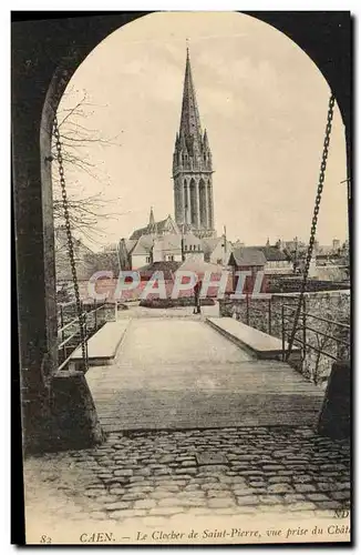 Ansichtskarte AK Caen Le Clocher de Saint Pierre Vue prise du Chateau