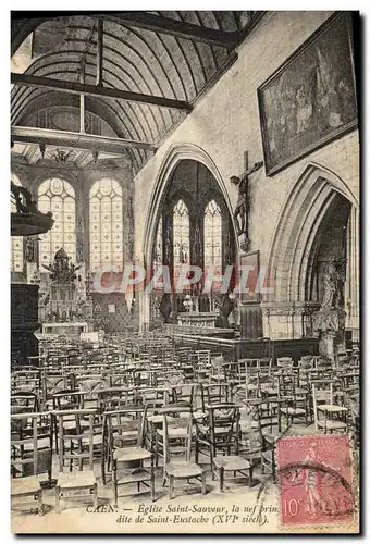 Cartes postales Caen Eglise Saint Sauveur La nef principale dite de Sainte Eustache