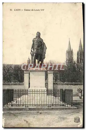 Cartes postales Caen Statue de Louis XIV