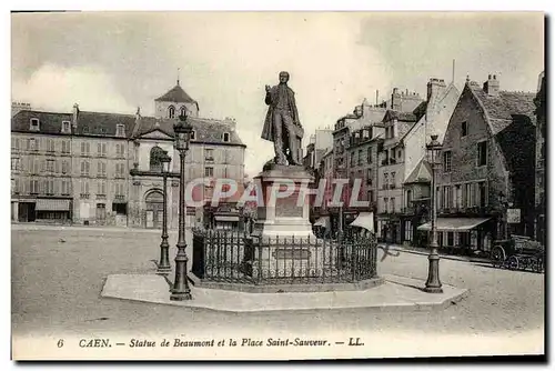 Ansichtskarte AK Caen Statue de Beaumont et la Place Saint Sauveur