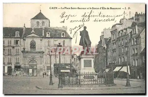 Ansichtskarte AK Caen La Place Saint Sauveur et la Statue d&#39Elie de Beaumont