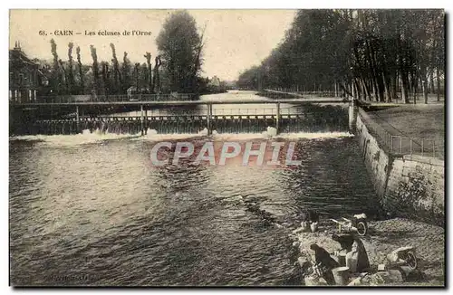 Ansichtskarte AK Caen Les ecluses de l&#39Orne Lavandieres