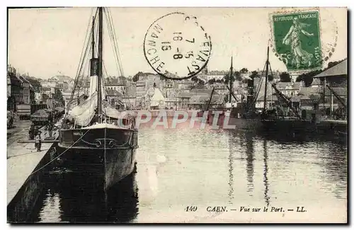 Ansichtskarte AK Caen Vue sur le Port Bateaux