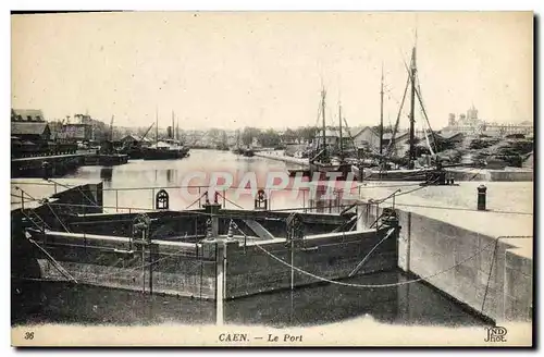 Ansichtskarte AK Caen Le Port Bateaux