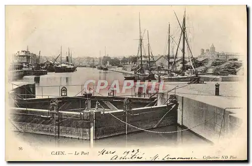 Ansichtskarte AK Caen Le Port Bateaux