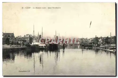 Ansichtskarte AK Caen Le Bassin a Flot Quai Vendeuvre Bateaux