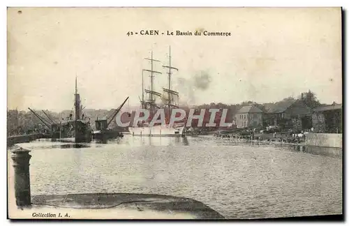 Cartes postales Caen Le Bassin du Commerce Bateau