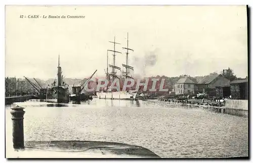 Cartes postales Caen Le Bassin du Commerce Bateau