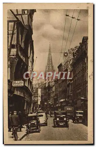 Ansichtskarte AK Caen La Rue Saint Jean Au Carillon