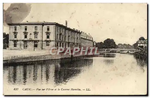 Cartes postales Caen Vue sur l&#39Orne et la Caserne Hamelin Militaria