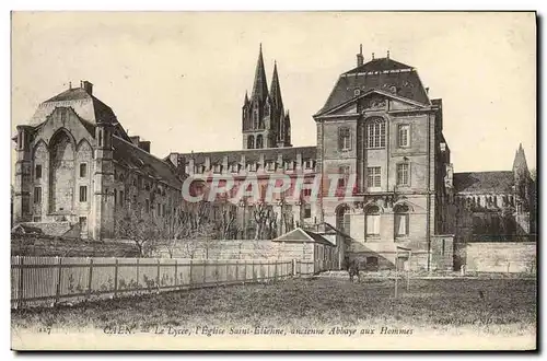 Cartes postales Caen Le Lycee l&#39Eglise Saint Etienne Ancienne abbaye aux hommes