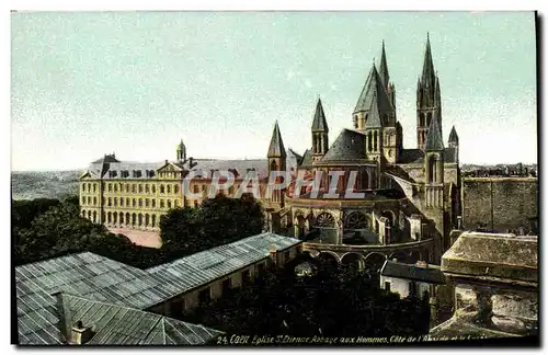 Ansichtskarte AK Caen Eglise St Etienne Abbaye aux Hommes Cote de l&#39abside et le lycee