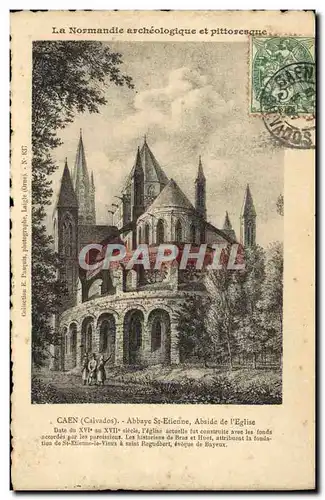 Cartes postales Caen Abbaye St Etienne Abside de l&#39Eglise