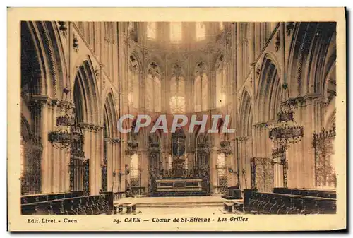 Cartes postales Caen Choeur de St Etienne Les Grilles