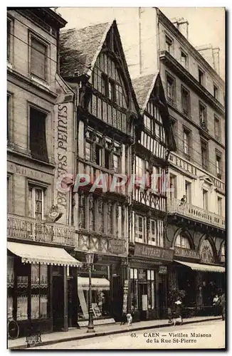 Ansichtskarte AK Caen Vieilles Maisons de la Rue St Pierre Levrard