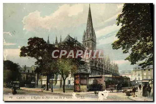 Cartes postales Caen L&#39Eglise St Pierre vue du boulevard