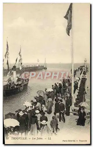 Cartes postales Trouville Les Jetees Bateau