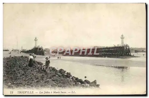 Ansichtskarte AK Trouville Les Jetee a Maree basse