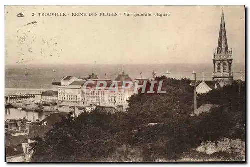 Ansichtskarte AK Trouville Reine des Plages Vue Generale Eglise