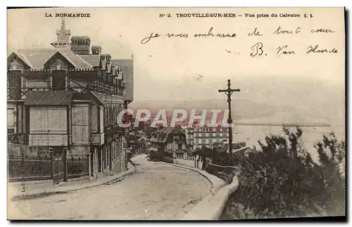 Ansichtskarte AK Trouville sur Mer Vue prise du Calvaire