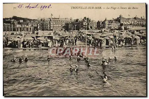 Cartes postales Trouville sur Mer La Plage a l&#39heure des Bains