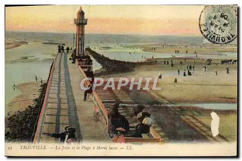 Ansichtskarte AK Trouville La Jetee et la Plage a Maree Basse