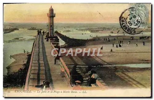 Cartes postales Trouville La Jetee et la Plage a Maree Basse