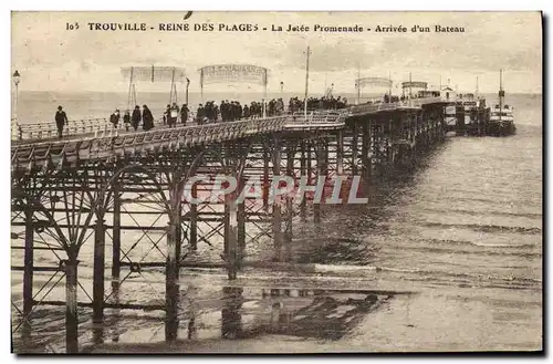 Ansichtskarte AK Trouville Reine des Plages La Jetee Promenade Arrivee d&#39un Bateau