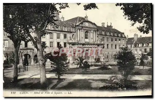 Ansichtskarte AK Caen Hotel de ville et square