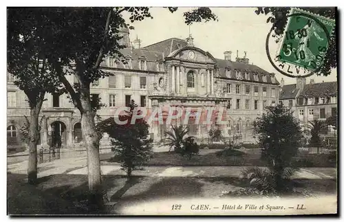 Cartes postales Caen Hotel de ville et square