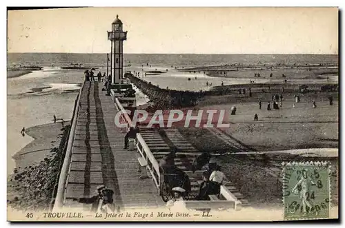 Ansichtskarte AK Trouville La jetee et la plage a maree basse